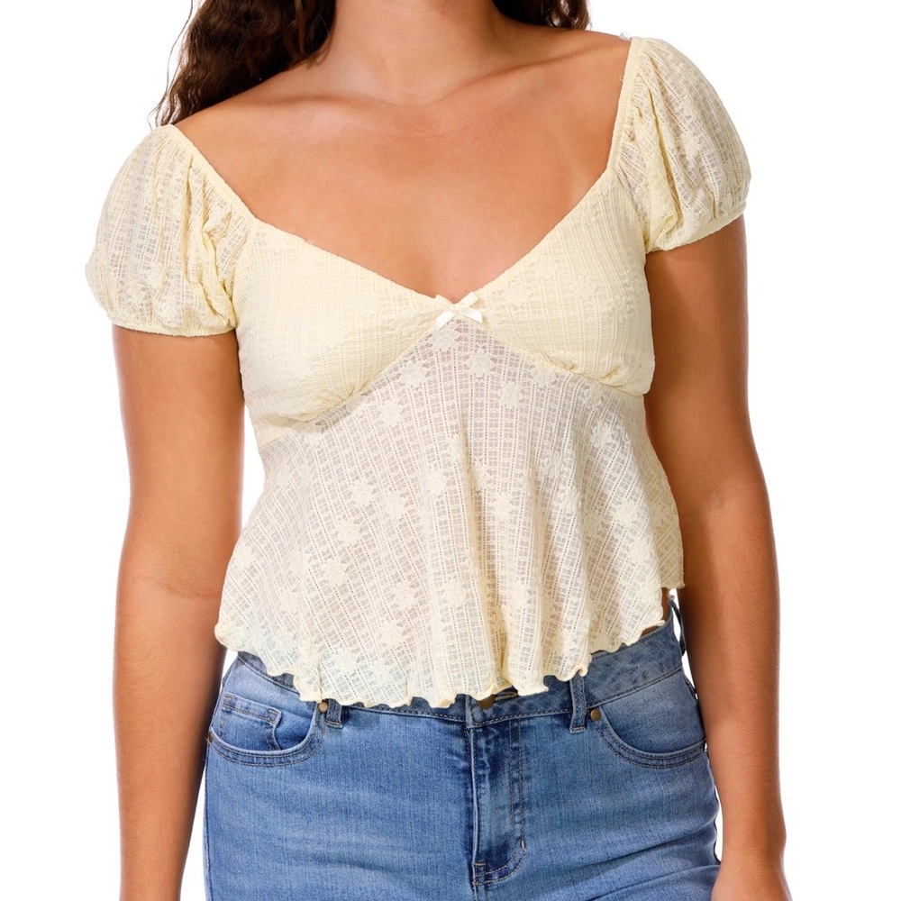 Heart & Hips Juniors Short Sleeve Lace Top Girls Juniors Size M Medium